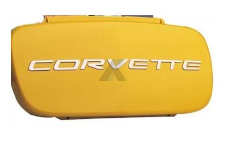 Corvette text i polerad rostfritt fram 97-04