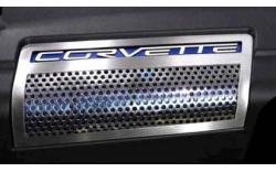 Inlägg perforerat rostfritt ZR1 motorkåpan 09-13