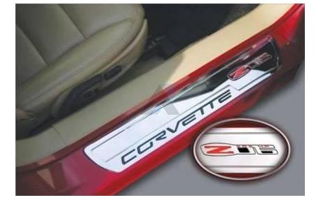 Dörrtröskel i kromad aluminum med Z06 logo 06-13