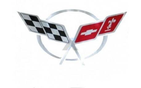 Dekal C5 emblem - silver - 17 X 9