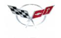 Dekal C5 emblem - silver - 17 X 9