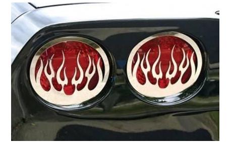 05-13 Flamed Stainless Tail Light Grill Set