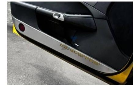 05-13 Stainless Lower Door Guards Carbon Corvette