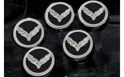 14-16 Auto Engine Cap Covers Cross Flags Emblem