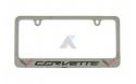 14-16 Chrome License Plate Frame C7 Flags/Script