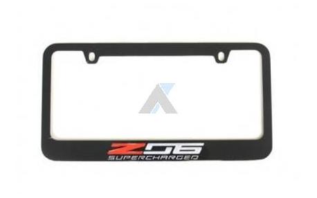 15-16 Black License Plate Frame w/Z06 Emblem