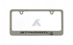 14-16 Chrome License Plate Frame Stingray Emblem