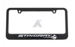 14-16 Black License Plate Frame w/Stingray Emblem