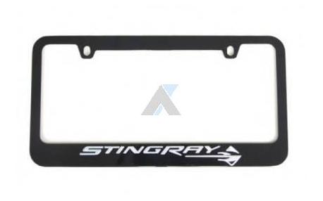 14-16 Black License Plate Frame w/Stingray Emblem