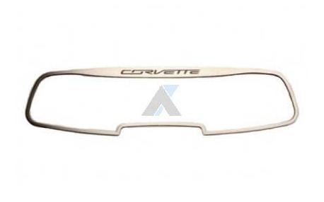 14-16 Stainl. Inside Mirror Trim Corvette Script
