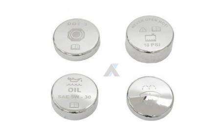 Täcklock kromad aluminum med etsad text/symbol - Stingray och Z06 14-