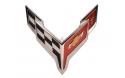 GM C8 huvemblem, matt krom 20-
