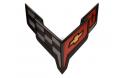 GM C8 huvemblem, carbon flash 20-