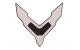 GM C8 huvemblem, carbon flash 20-