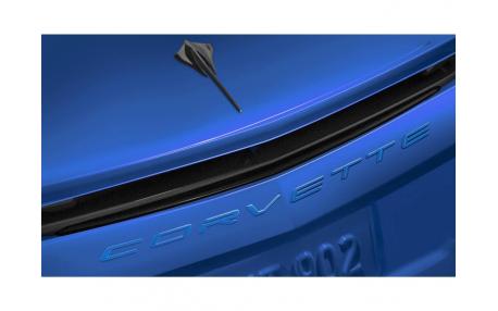 Corvette C8 text, Elkhart Lake Blue bak 20-