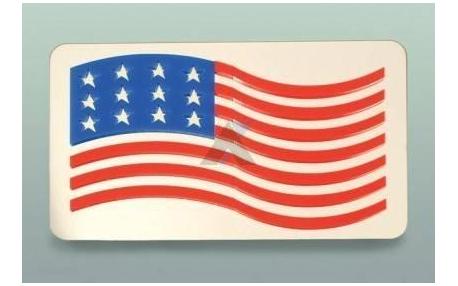 Avgastäckplåt polerat rostfritt med flagga 97-04