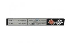 69 Console Engine Data Plate L-36 427/390HP