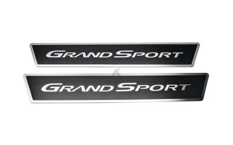 Kolfiber/rostfritt dörrtrösklar med grandsportlogo 05-13